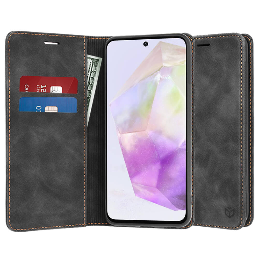 Techsuit Samsung Galaxy A36 5G - Confy Cover - Θήκη Πορτοφόλι από Δερματίνη με Stand - Black