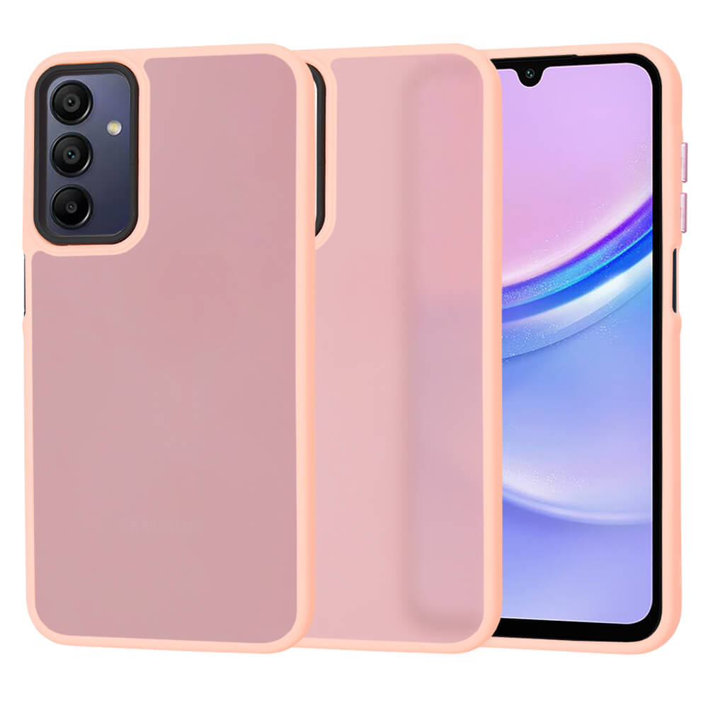 Techsuit Samsung Galaxy A15 4G / A15 5G - HaloFrost Series - Σκληρή Θήκη με Πλαίσιο Σιλικόνης - Pink