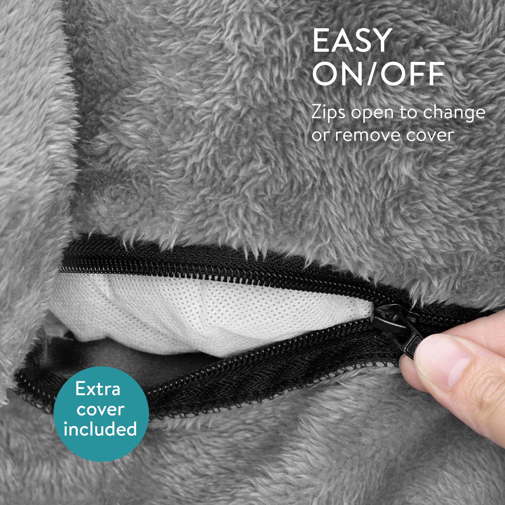 Navaris Κρεβάτι Σκύλου με Ανταλλακτικό Κάλυμμα - Grey - 56947.22.2