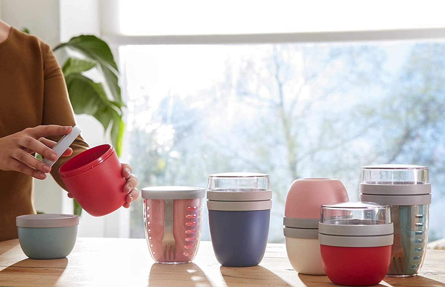 Mepal Fruit and Veggie Pot Ellipse - Δοχείο για Φρούτα και Λαχανικά - BPA Free - 600ml - Nordic Green