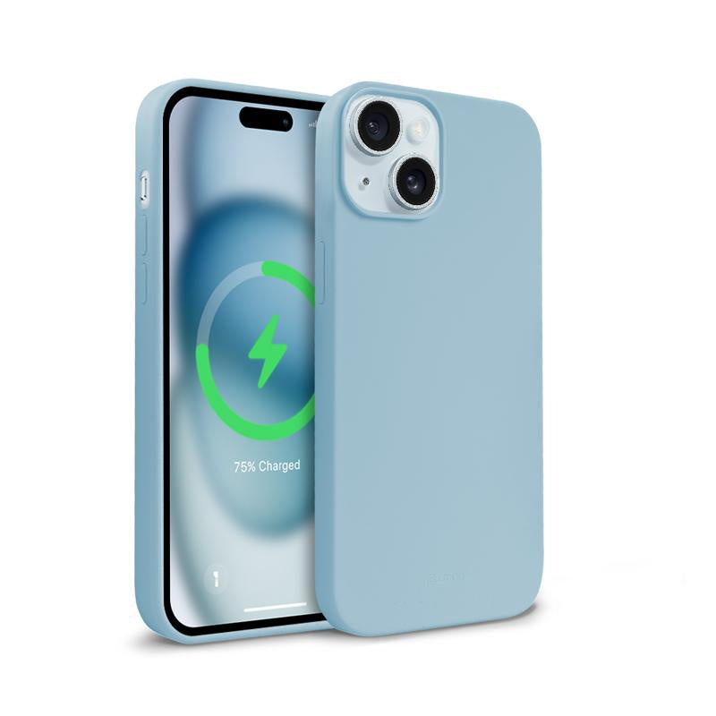 Crong iPhone 15 Color Cover Magnetic - Θήκη Σιλικόνης με MagSafe - Blue