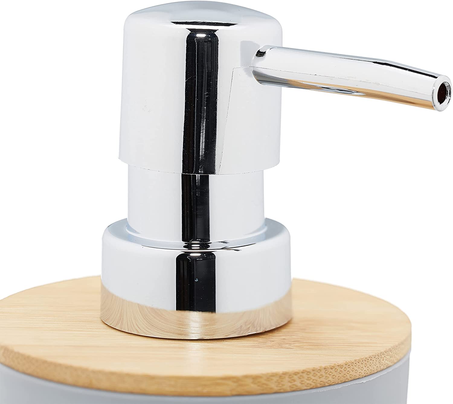 Relaxdays Αξεσουάρ Μπάνιου Σετ 6 Τεμαχίων από Πλαστικό και Μπαμπού - Grey / Light Brown - 4052025886493