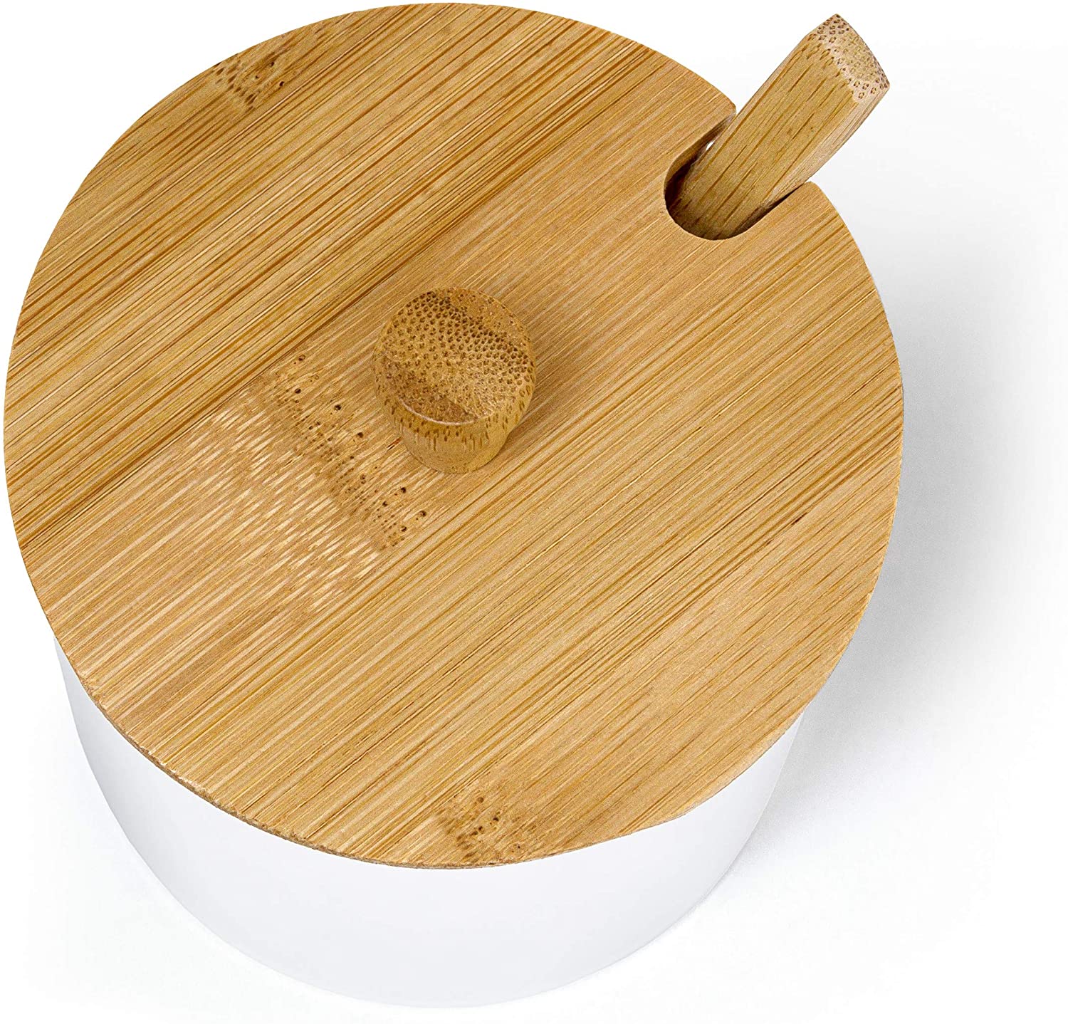 Relaxdays Σετ με 3 Γυάλινα Βάζα Αποθήκευσης JIAO με Βάση και Καπάκια από Μπαμπού - Natural - 4052025191351