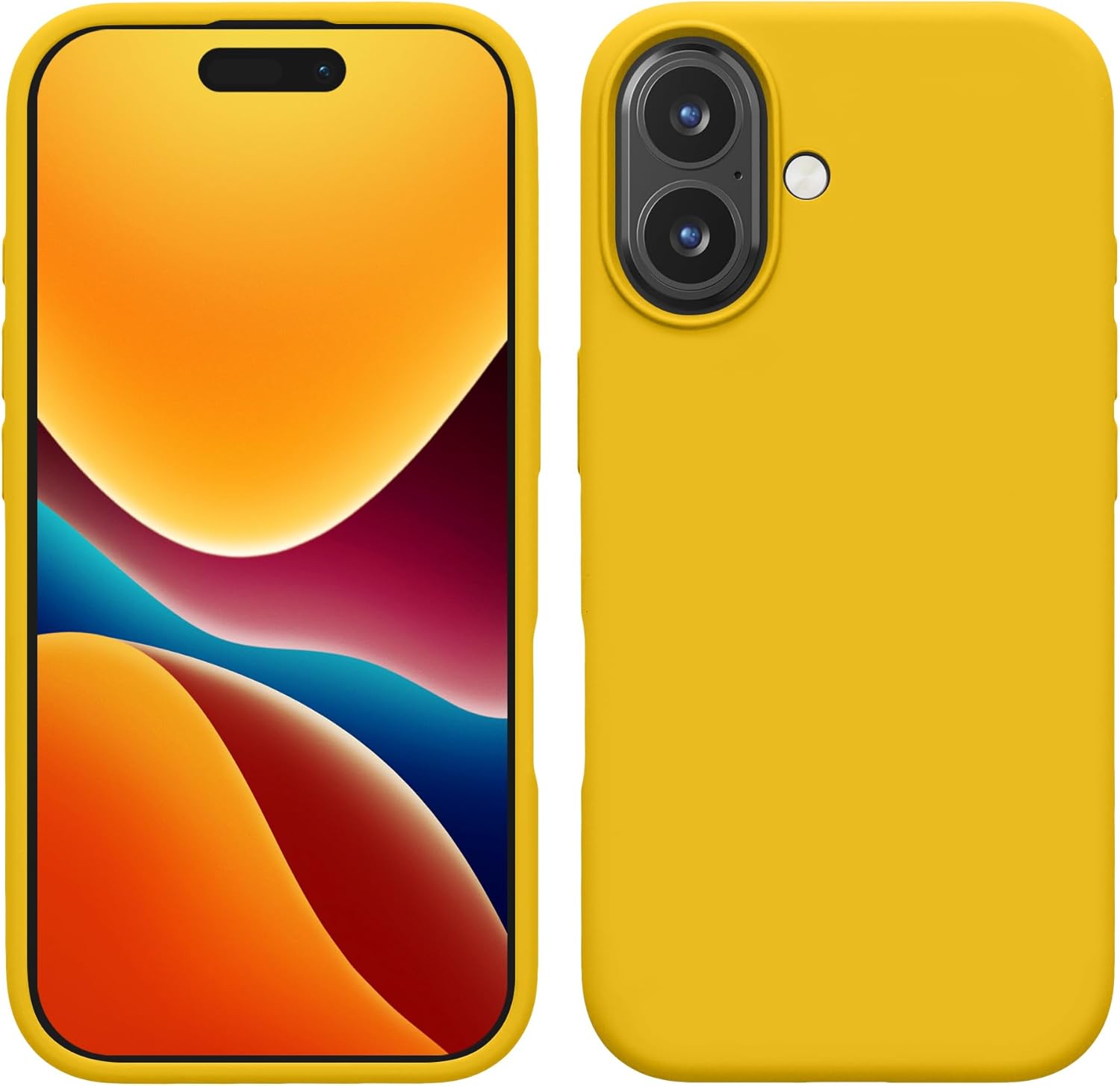 KW iPhone 16 Θήκη Σιλικόνης Rubberized TPU - Bright Yellow