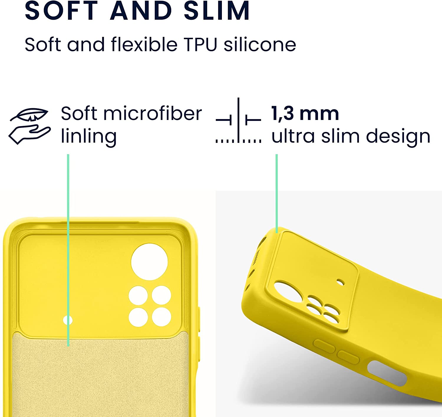 KW Xiaomi Poco X4 Pro 5G Θήκη Σιλικόνης Rubberized TPU - Radiant Yellow - 57983.165