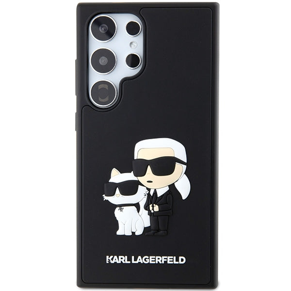 Karl Lagerfeld Samsung Galaxy S24 Ultra - 3D Rubber Karl and Choupette Σκληρή Θήκη με Πλαίσιο Σιλικόνης - Black - KLHCS24L3DRKCNK