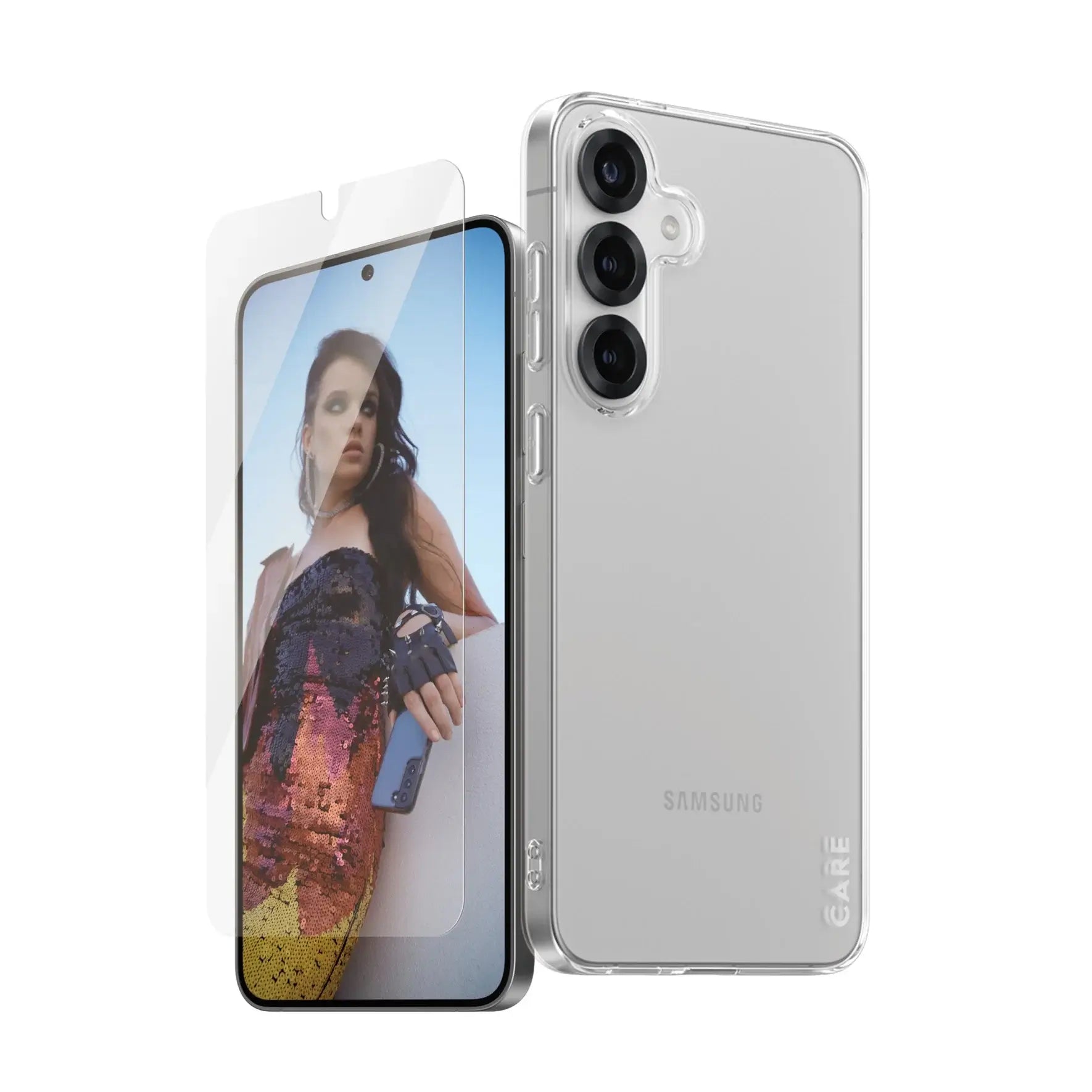 Care by PanzerGlass Samsung Galaxy S25 Plus - Fashion 2in1 Σετ με 1 Αντιχαρακτικό Γυαλί Οθόνης και 1 Θήκη Σιλικόνης - Clear