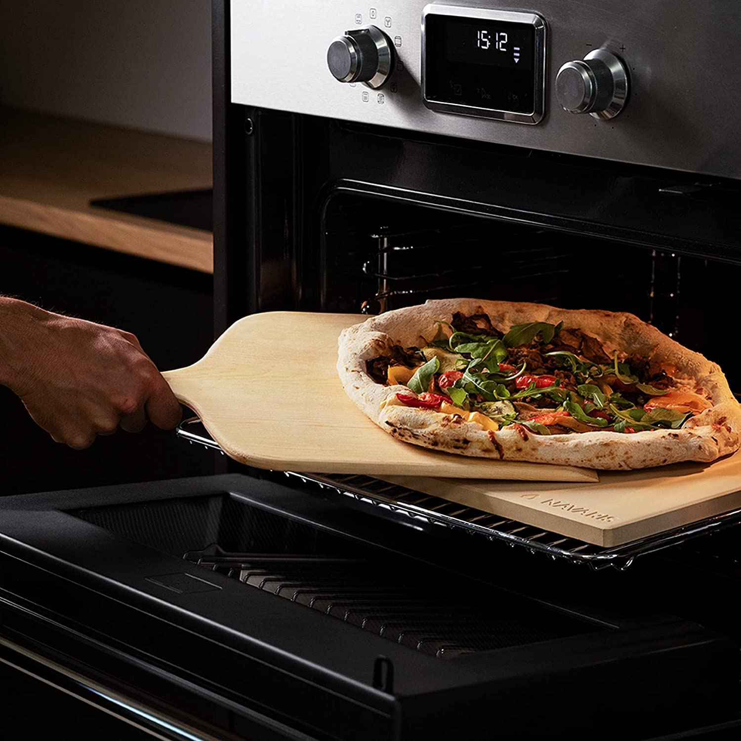 Navaris Σετ Πέτρα Ψησίματος και Ξύλινο Φτυάρι Πίτσας - 48593.03