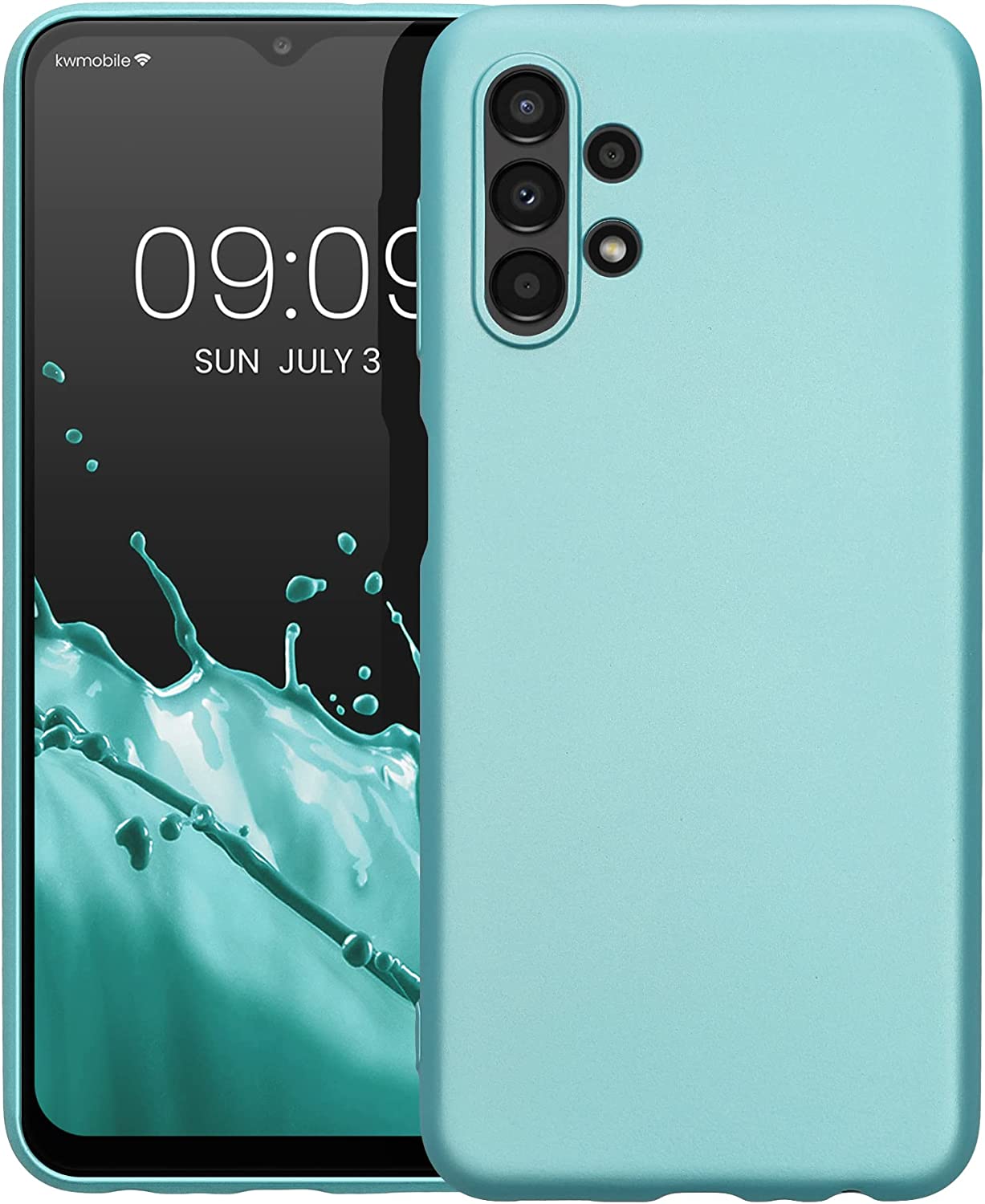 KW Samsung Galaxy A13 4G Θήκη Σιλικόνης TPU - Metallic Mint Green - 57956.231