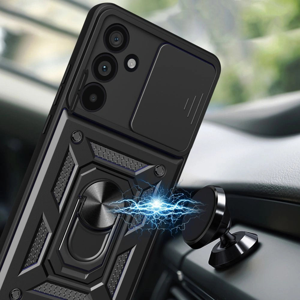 Tech-Protect Samsung Galaxy A36 5G Camshield Pro Σκληρή Θήκη με Πλαίσιο Σιλικόνης και Δαχτυλίδι Συγκράτησης - Black