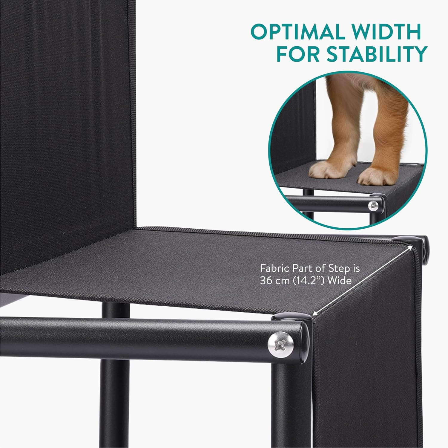 Navaris Πτυσσόμενα Σκαλοπάτια Αυτοκινήτου για Σκύλους με Τσάντα Μεταφοράς - Black