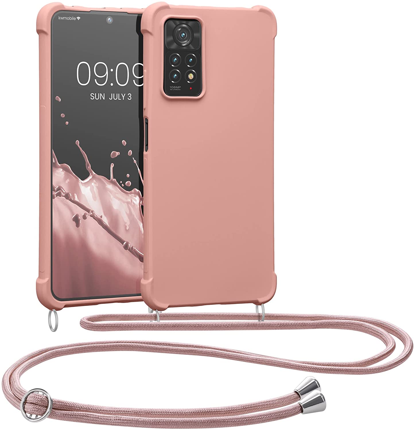 KW Xiaomi Redmi Note 11 Pro / Note 11 Pro 5G Θήκη Σιλικόνης TPU με Λουράκι - Mother of Pearl - 58086.154