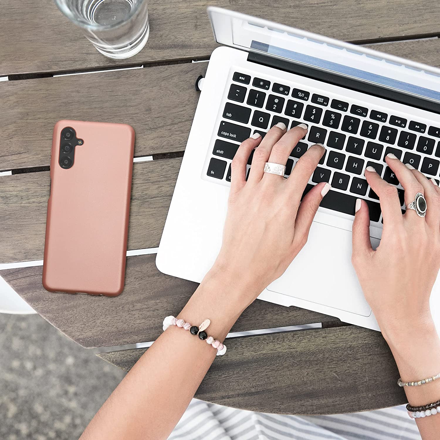 KW Samsung Galaxy A13 5G Θήκη Σιλικόνης TPU - Metallic Rose Gold - 60134.31