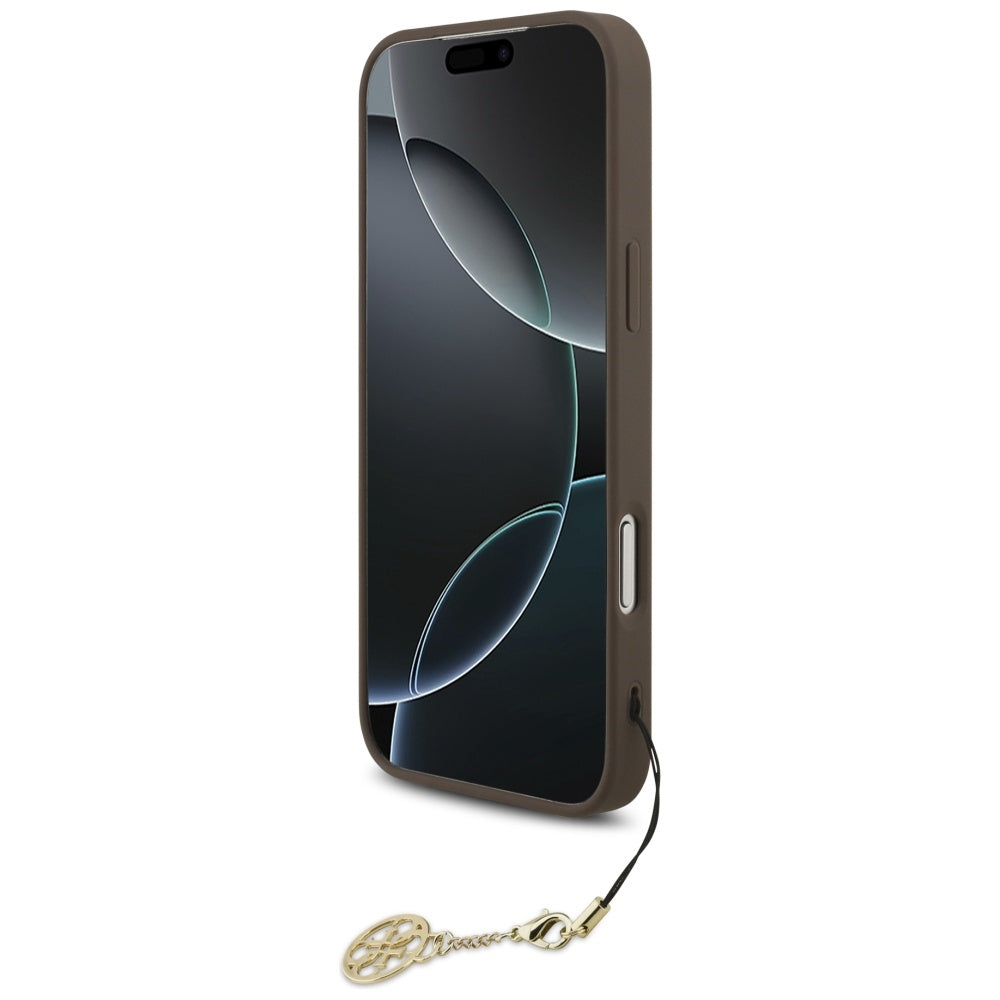 Guess iPhone 17 Pro Max - 4G Charms Collection MagSafe - Θήκη με Επένδυση Συνθετικού Δέρματος - Brown - GUHMP17XGF4GCW