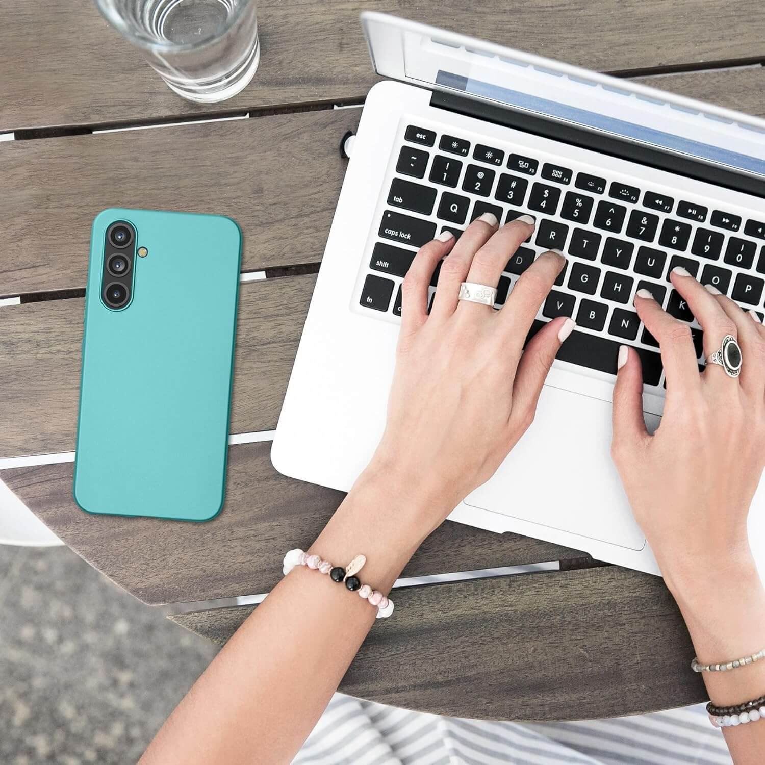 KW Samsung Galaxy A54 5G Θήκη Σιλικόνης TPU - Metallic Mint Green - 60797.231