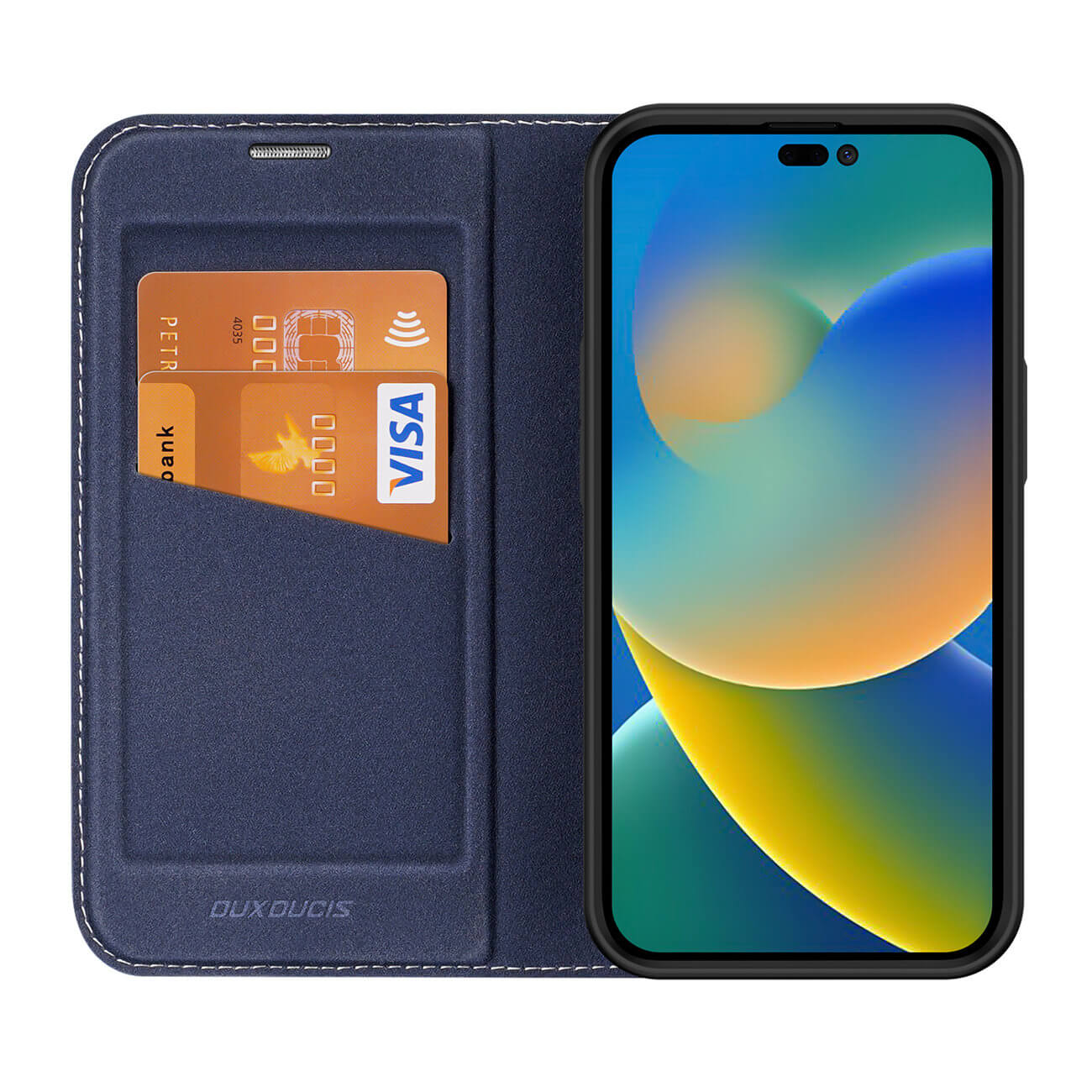Dux Ducis iPhone 14 Pro Max Skin X2 Flip Stand Case Θήκη Βιβλίο - Blue