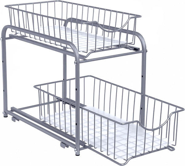 Songmics Μεταλλικό Ράφι Κουζίνας 2 Επιπέδων - Silver - KCS017E01