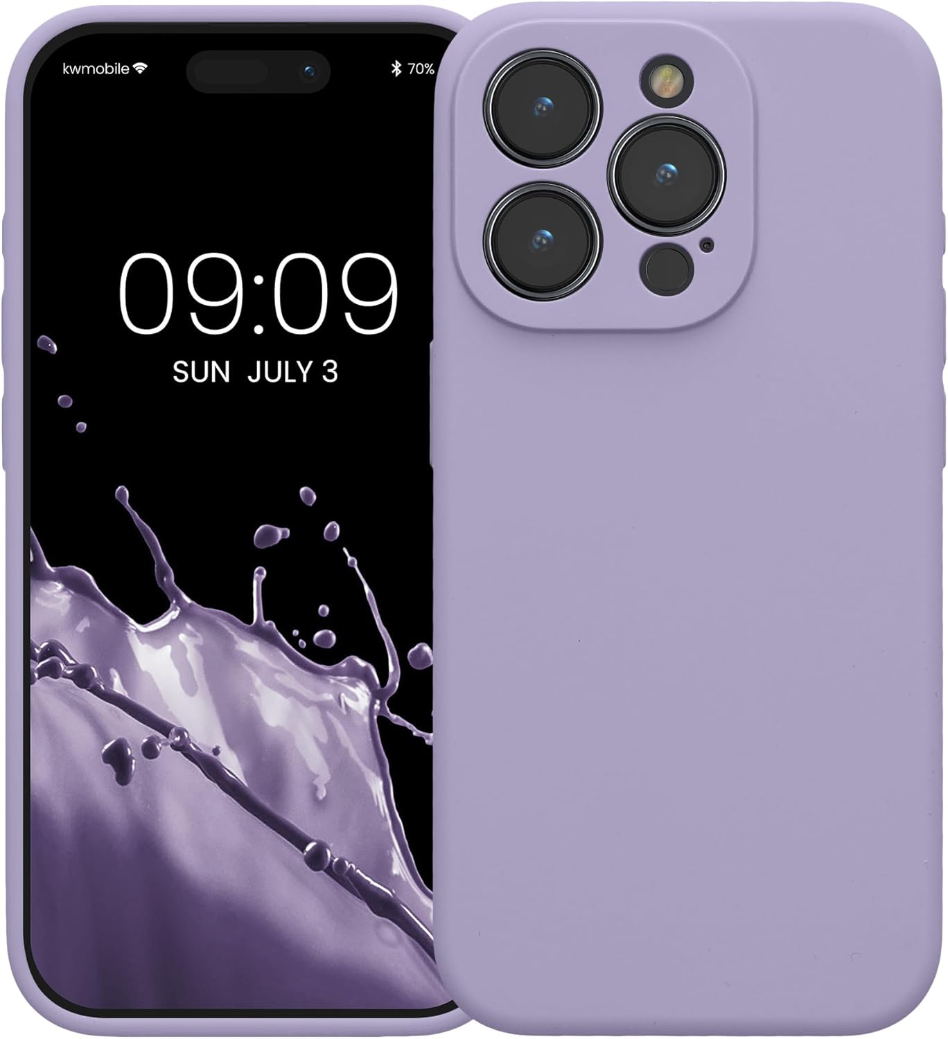 KW iPhone 15 Pro Θήκη Σιλικόνης Rubberized TPU - Lavender