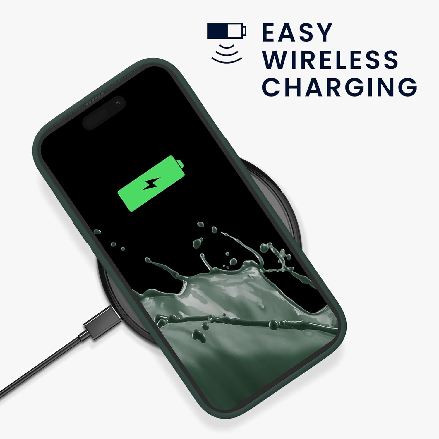 KW iPhone 15 Pro Θήκη Σιλικόνης Rubberized TPU - Moss Green