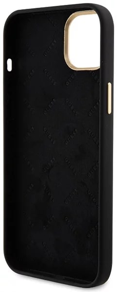 Guess iPhone 15 Silicone Logo Strass 4G Σκληρή Θήκη με Πλαίσιο Σιλικόνης - Black - GUHCP15SM4DGPK