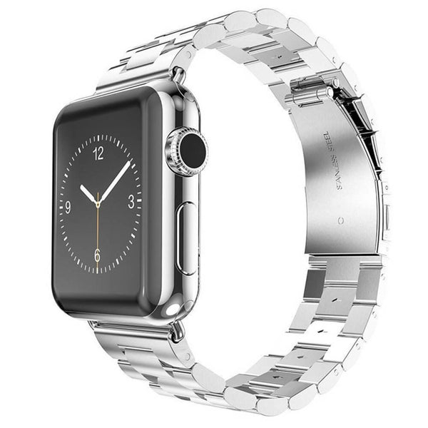 Techsuit Λουράκι Apple Watch 2/3/4/5/6/7/8/9/10/11 - SE (1/2/3) - 38/40/41/42mm Watchband W036 Μπρασελέ από Ανοξείδωτο Ατσάλι - Silver
