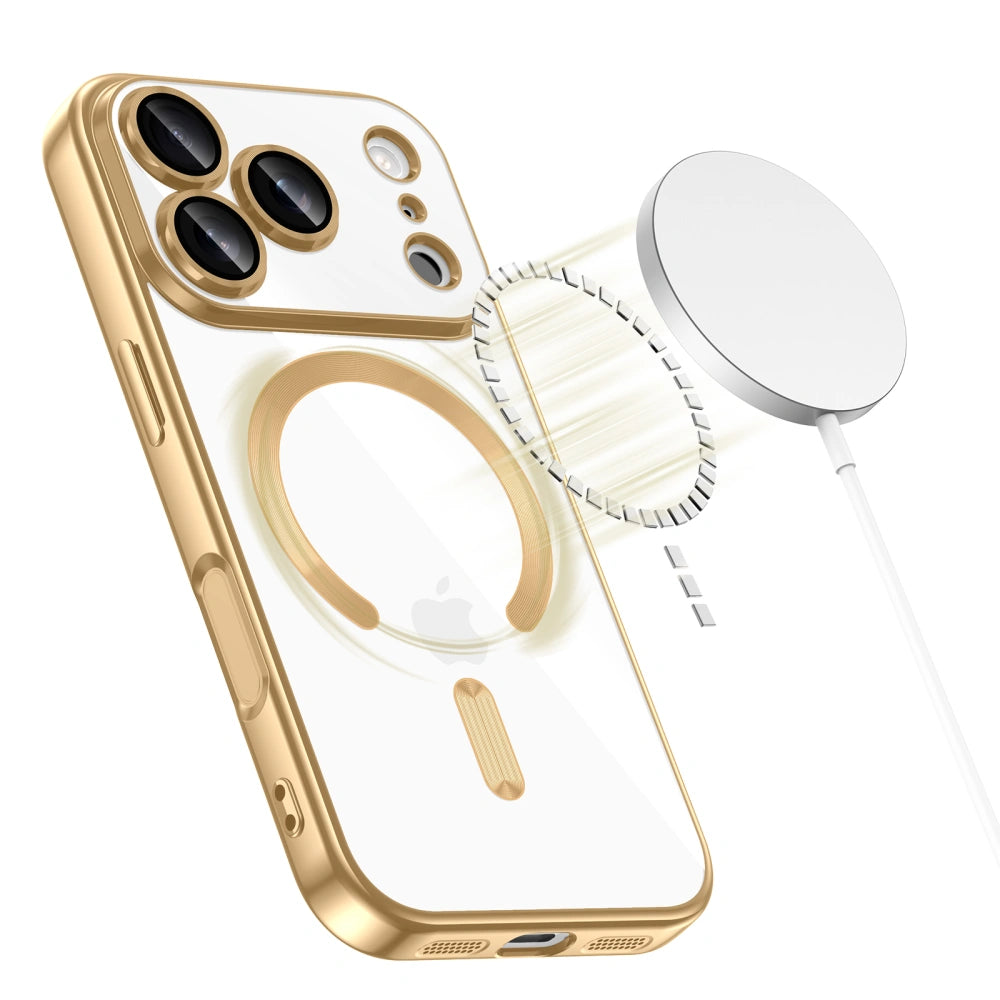 Tech-Protect iPhone 17 Pro Max MagFlex - Θήκη Σιλικόνης TPU με MagSafe - Διάφανη / Shiny Gold