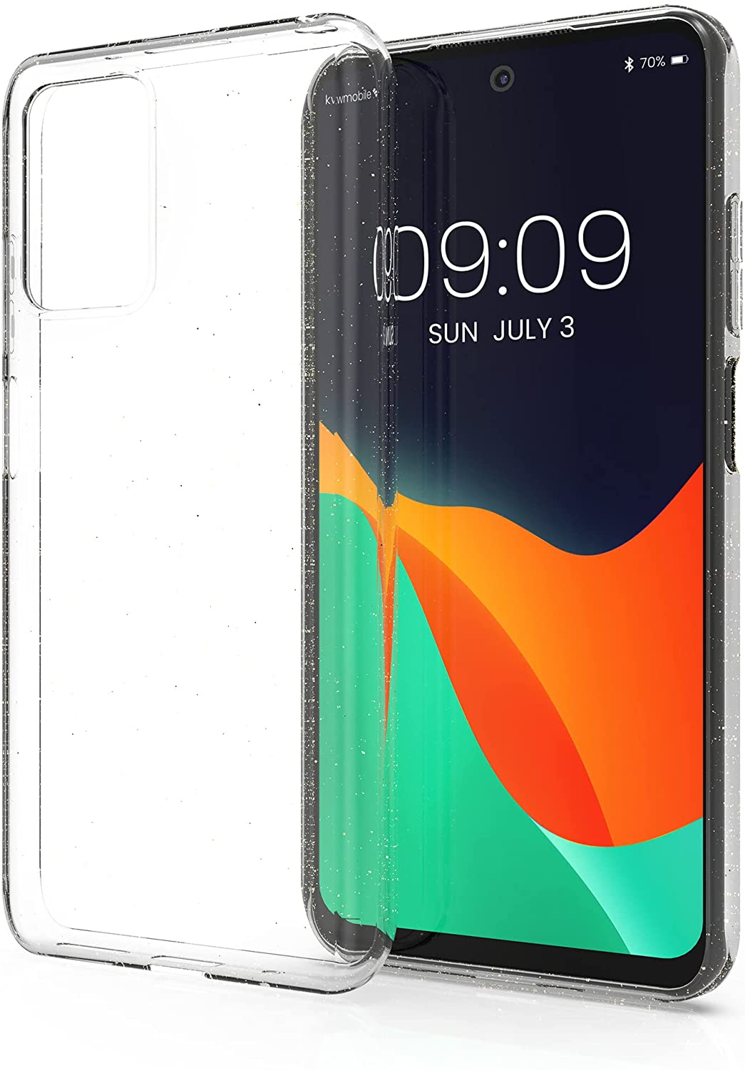 KW Xiaomi Redmi 10 Θήκη Σιλικόνης TPU Design Glitter Uniform - Διάφανη / Silver - 56839.01