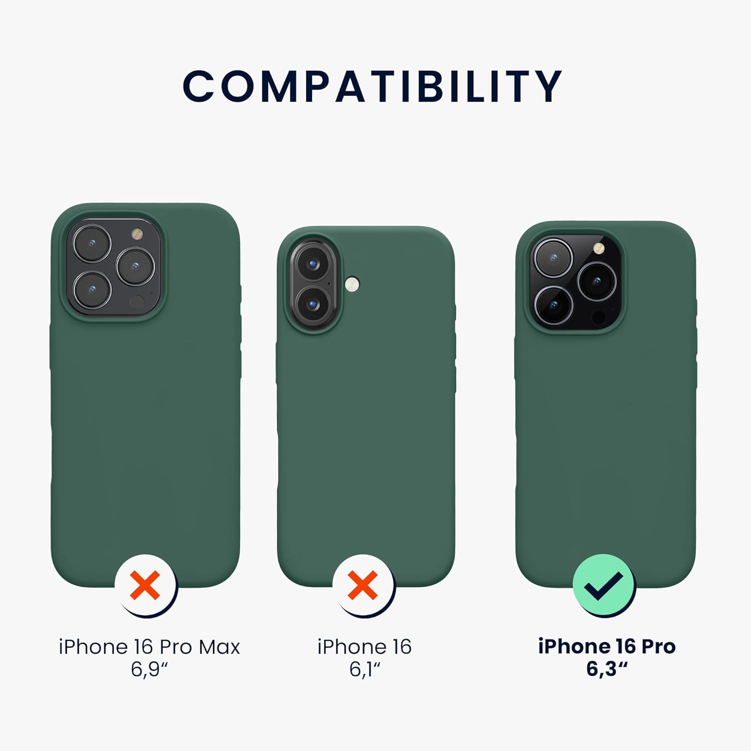 KW iPhone 16 Pro Θήκη Σιλικόνης Rubberized TPU - Forest Green