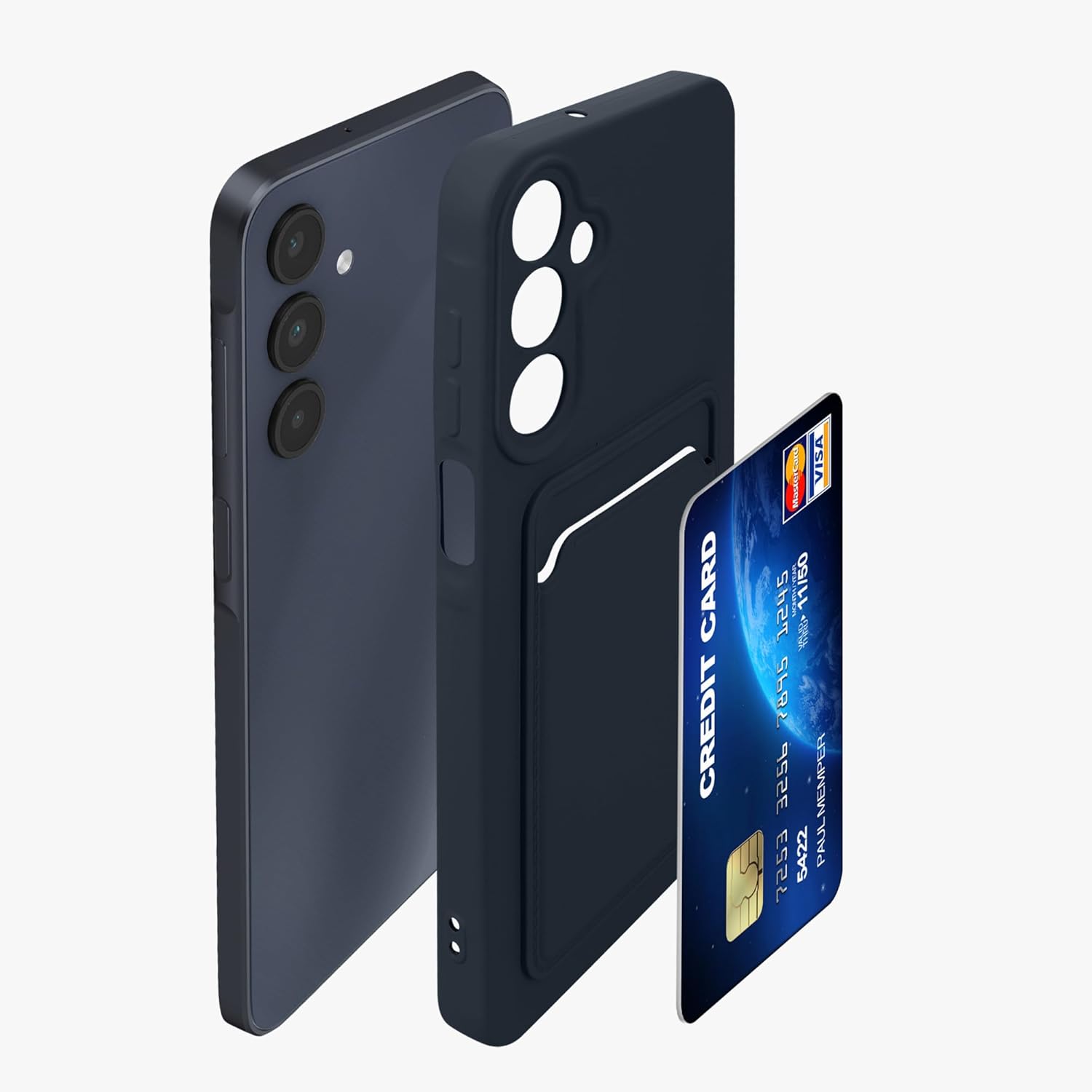 KW Samsung Galaxy A16 4G / A16 5G Θήκη Σιλικόνης TPU με Υποδοχή για Κάρτα - Dark Blue