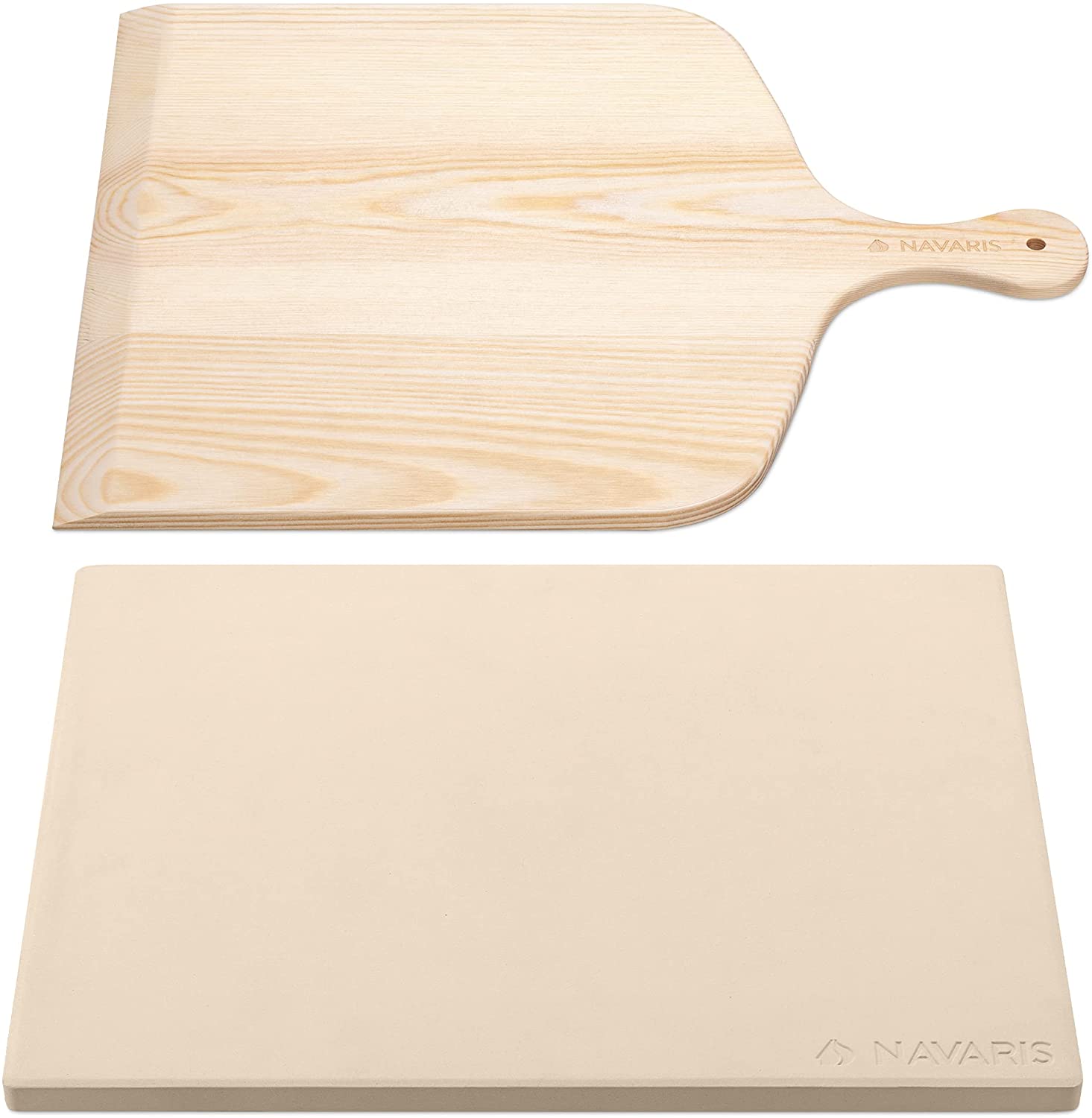 Navaris Σετ Πέτρα Ψησίματος και Ξύλινο Φτυάρι Πίτσας - 48593.03