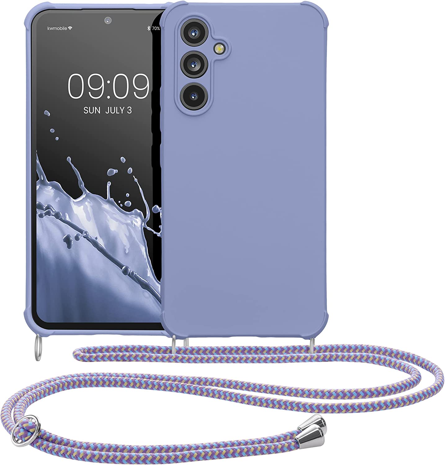 KW Samsung Galaxy A54 5G Θήκη Σιλικόνης TPU με Λουράκι - Lavender - 60805.108