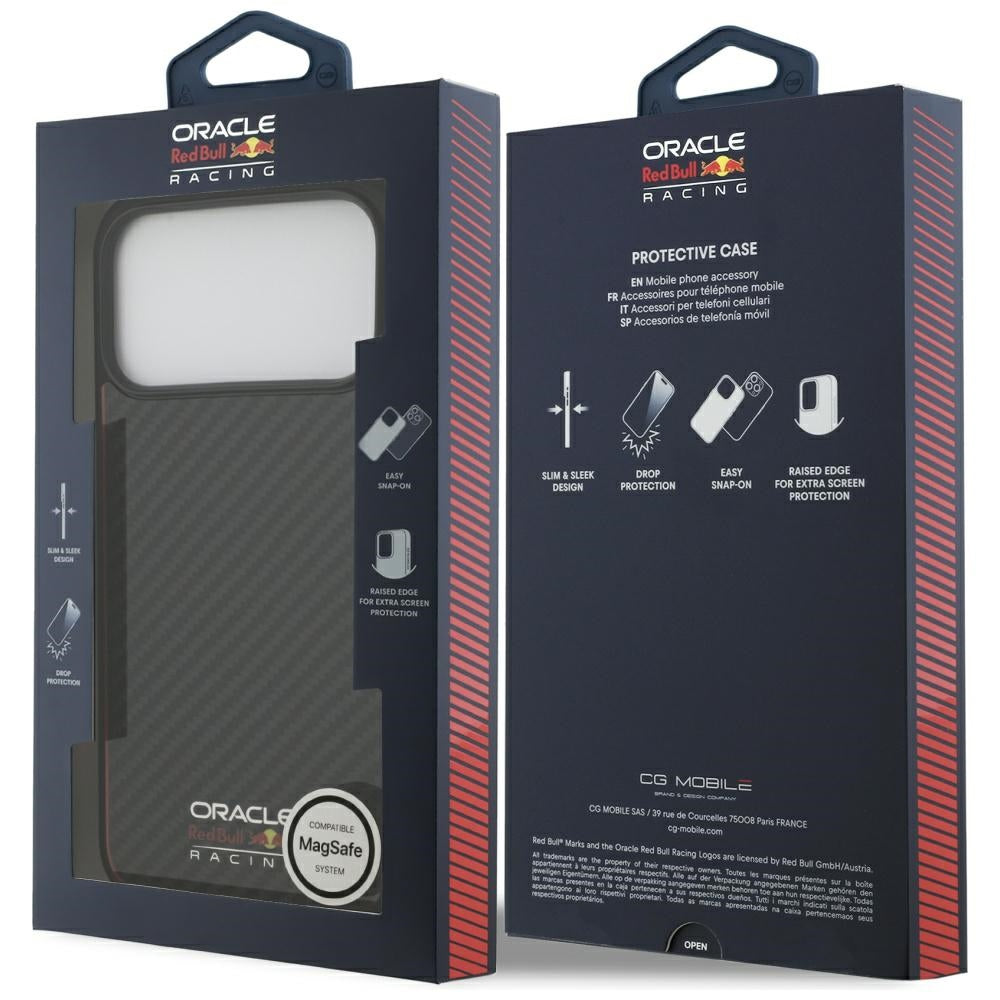 Red Bull iPhone 17 Pro Max - Kevlar Logo Matt MagSafe - Σκληρή Θήκη με Πλαίσιο Σιλικόνης - Black - RBHMP17X24CFOSK