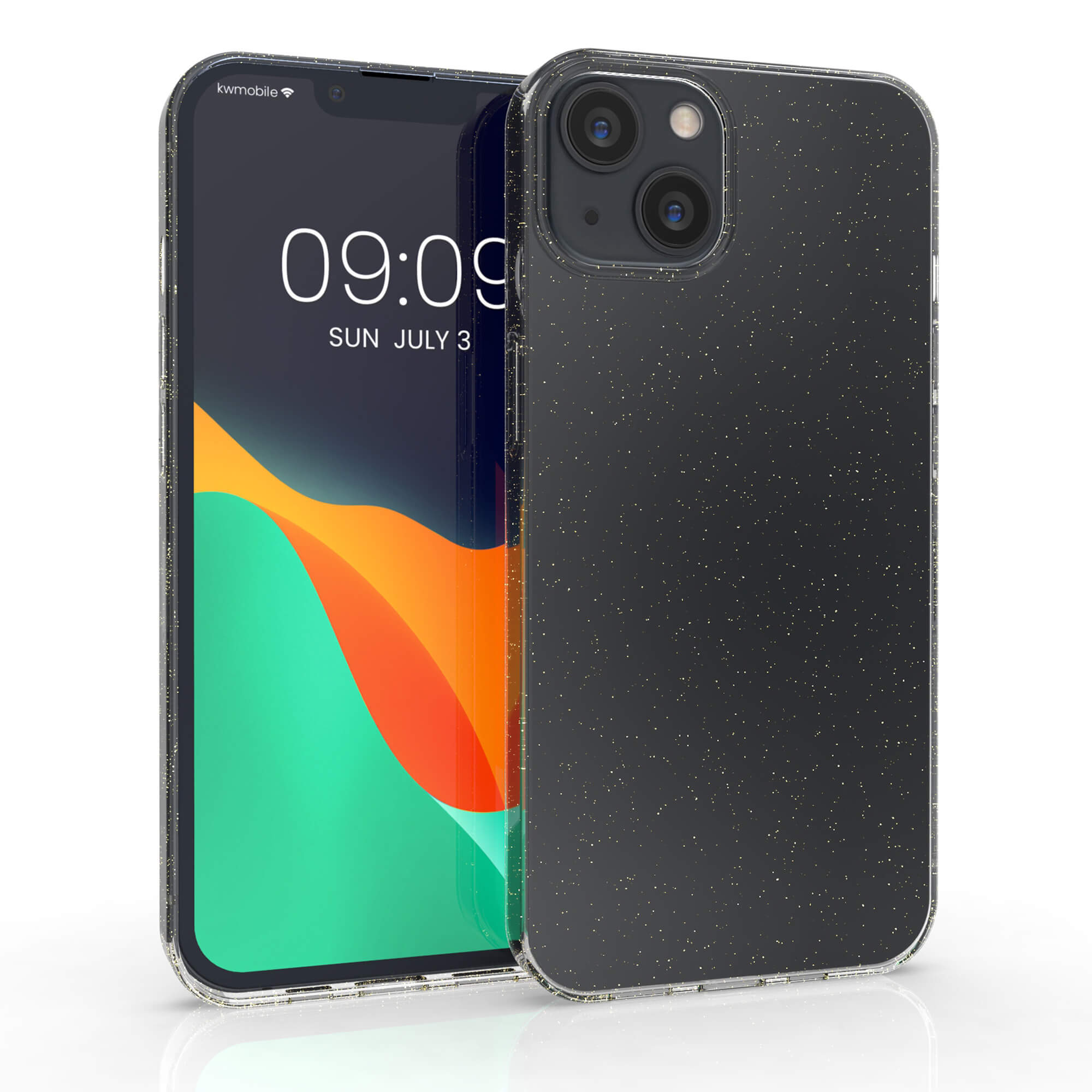 KW iPhone 13 Θήκη Σιλικόνης TPU Design Glitter Uniform - Διάφανη - 56798.01