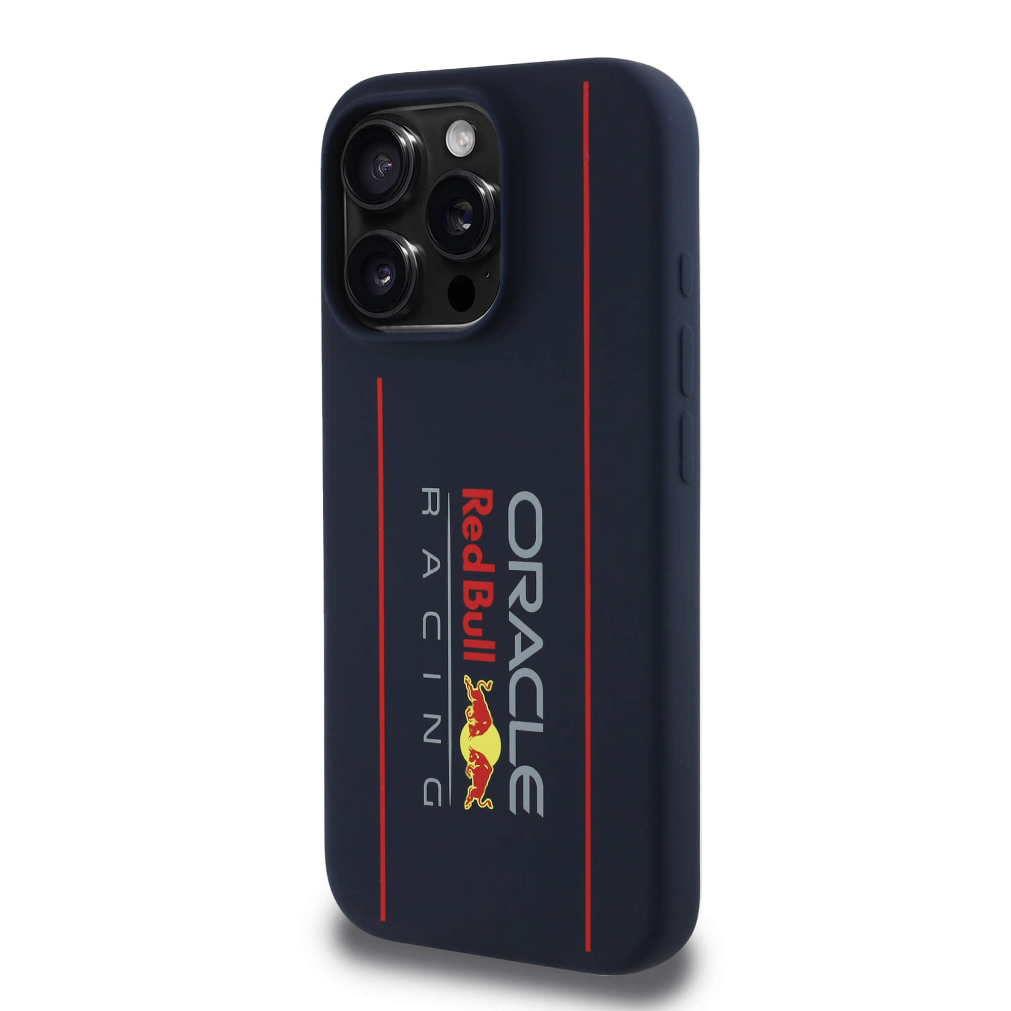 Red Bull iPhone 15 Pro - Silicone Vertical Logo - MagSafe Σκληρή Θήκη με Πλαίσιο Σιλικόνης - Navy - RBHMP15L24SIOLRV