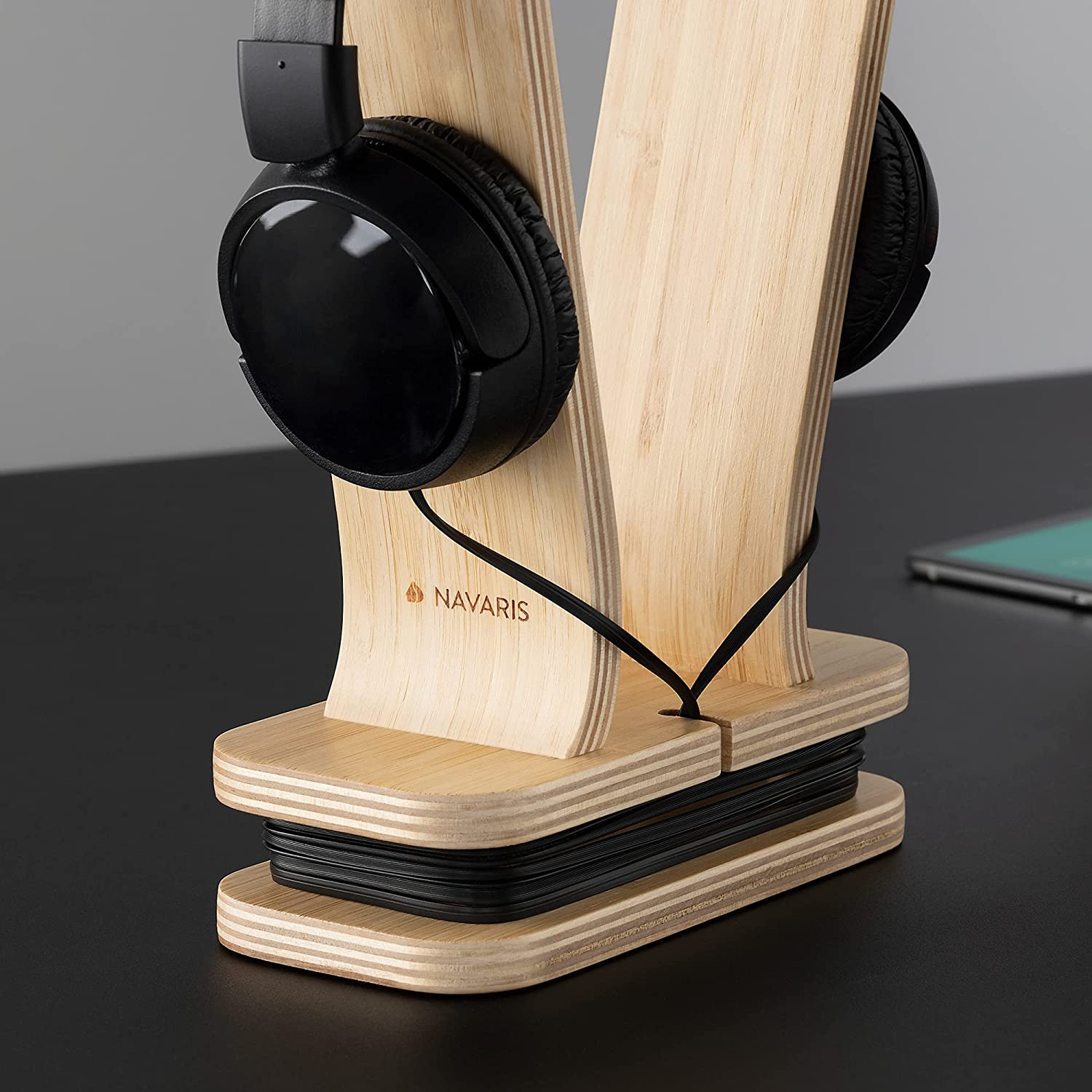 Navaris Βάση Ακουστικών από Ξύλο Καρυδιάς - Light Βrown Βamboo - 53329.24