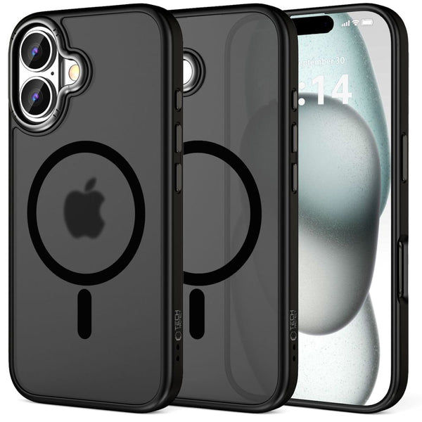 Tech - Protect iPhone 16 MagEdge - Σκληρή Θήκη με Πλαίσιο Σιλικόνης και MagSafe - Matte Black / Gunmetal