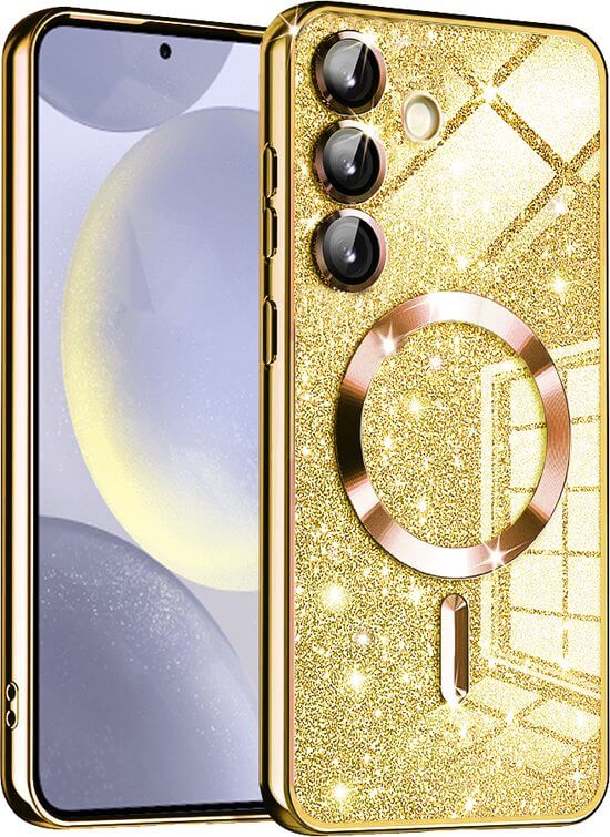 Techsuit Samsung Galaxy S24 - MagSafe - Luxury Glitter - Θήκη Σιλικόνης - Gold