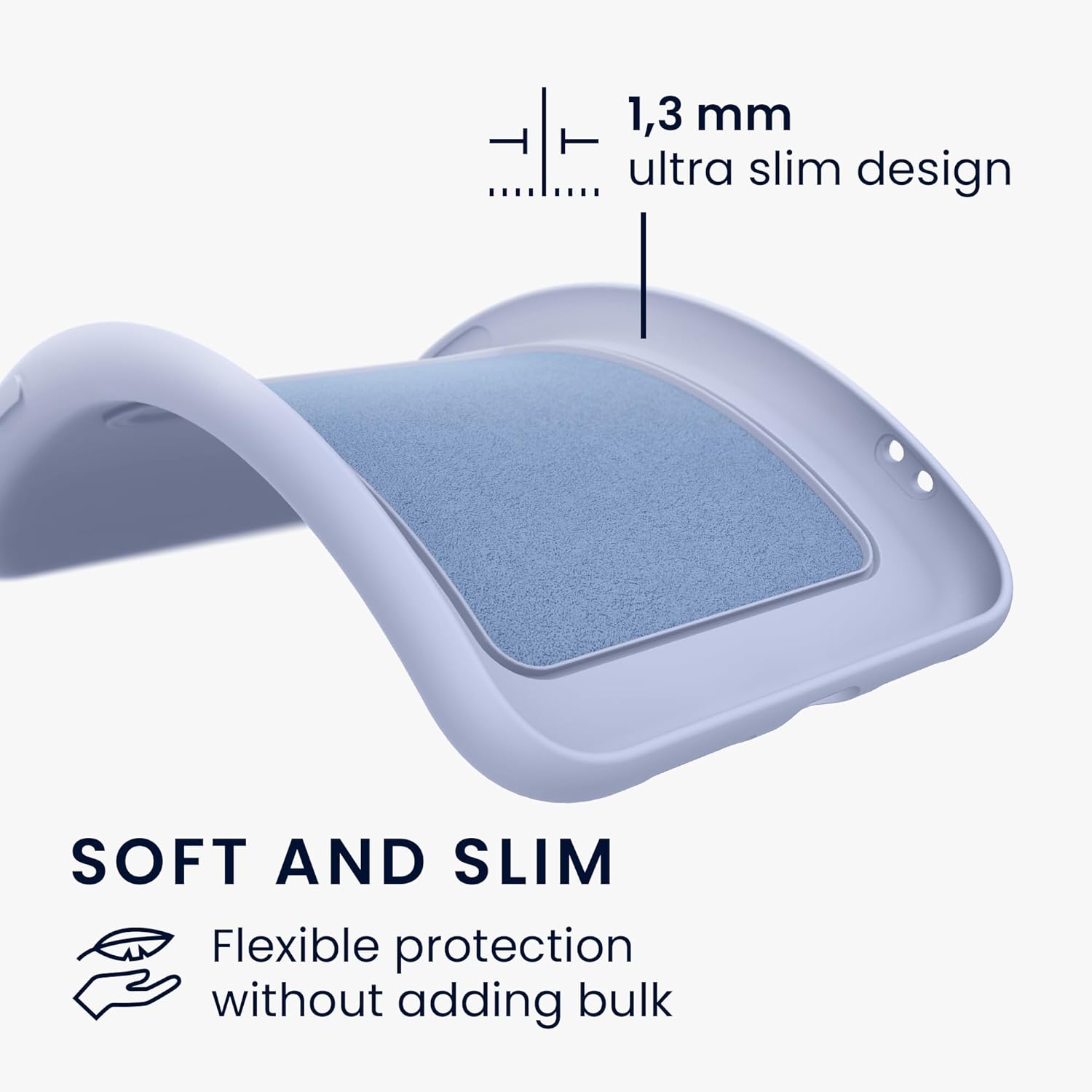 KW iPhone 16 Θήκη Σιλικόνης TPU με Υποδοχή για Κάρτα - Lavender