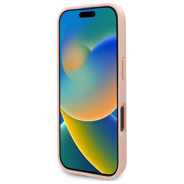 Karl Lagerfeld iPhone 16 Pro - Hot Stamp - MagSafe Σκληρή Θήκη με Επένδυση Συνθετικού Δέρματος - Pink - KLHMP16LPKHPORPP