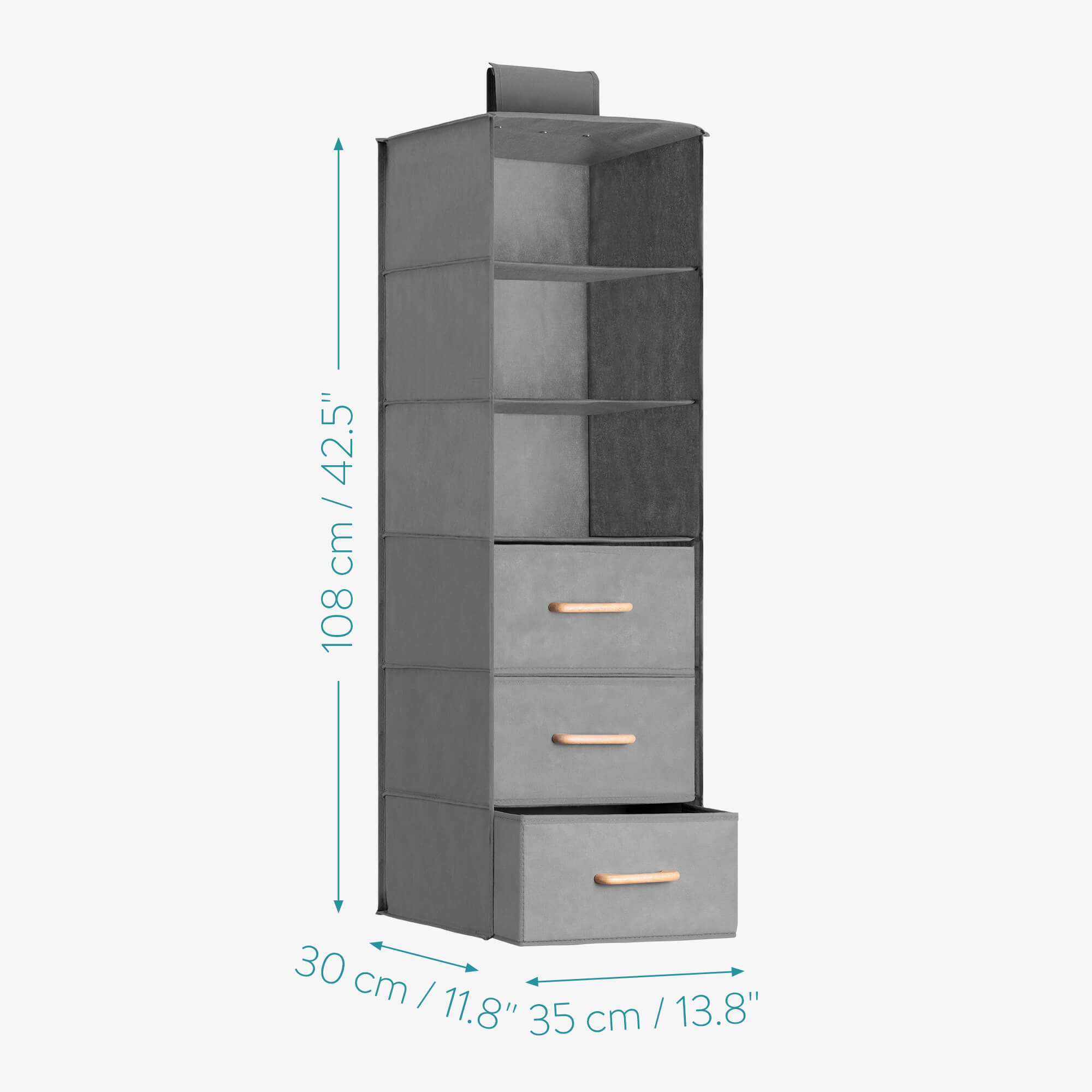 Navaris Κρεμάστρα Αποθήκευσης με 6 Διαμερίσματα - Grey - 55819.01