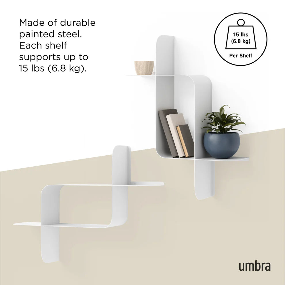 Umbra Montage Σετ με 2 Μεταλλικά Ράφια Τοίχου - White