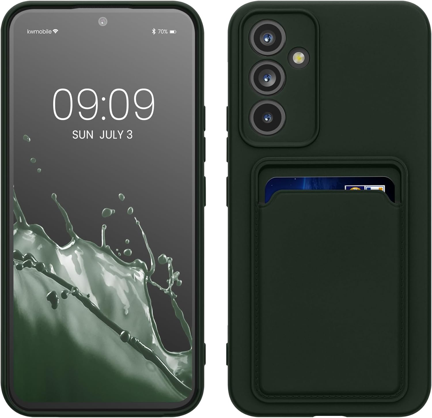 KW Samsung Galaxy A54 5G Θήκη Σιλικόνης TPU με Υποδοχή για Κάρτα - Dark Green