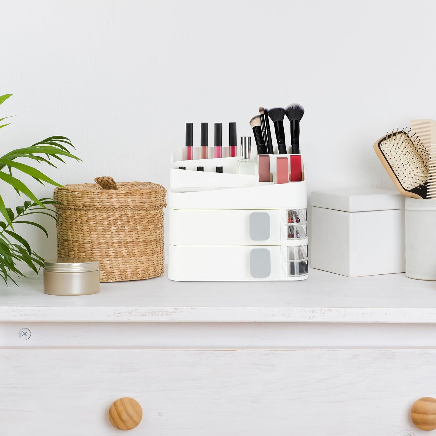 Relaxdays Οργανωτής Καλλυντικών με Συρτάρια - White - 4052025479442