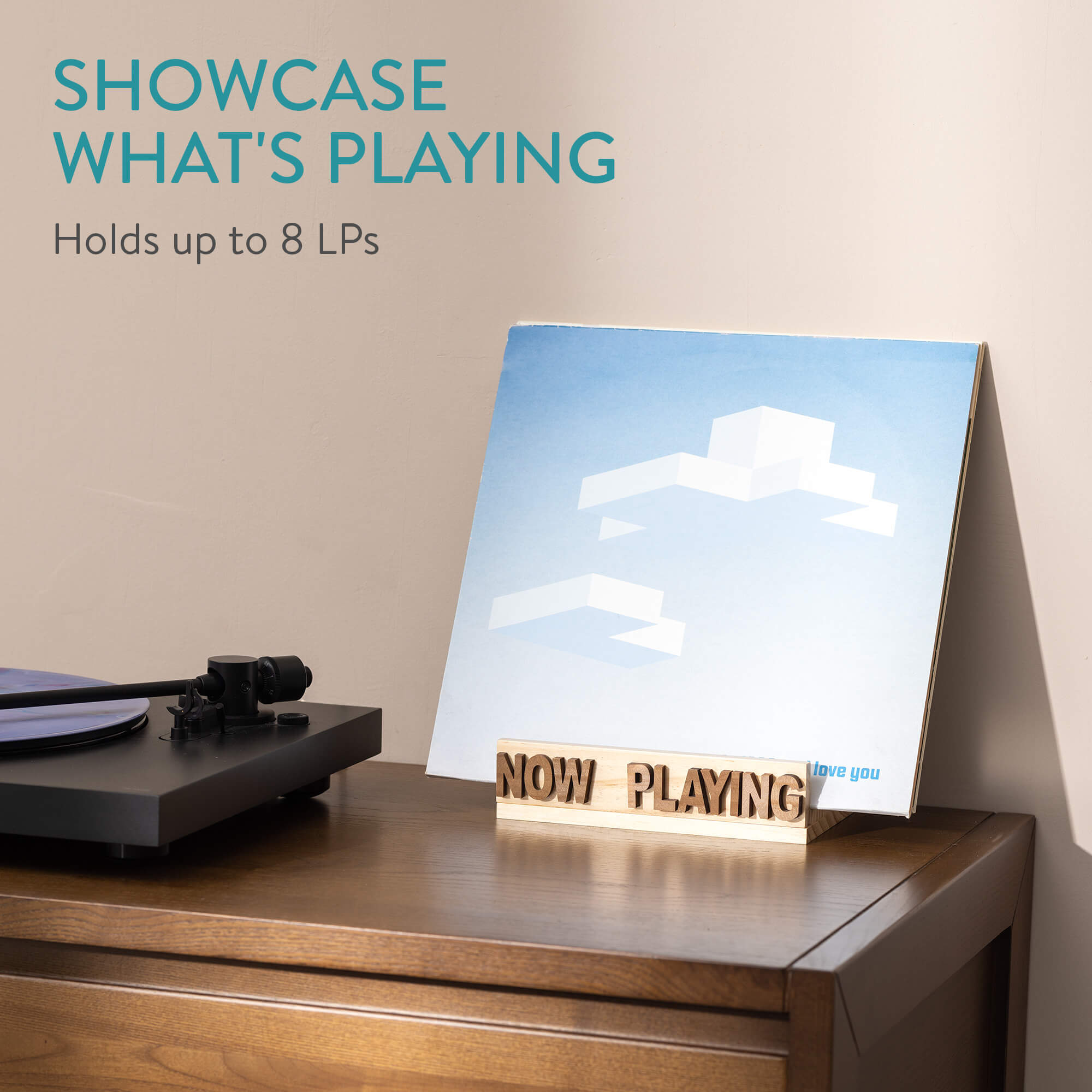 Navaris Ξύλινη Βάση Δίσκων Βινυλίου LP 8 Θέσεων - Design Now Playing - Brown - 60021.01