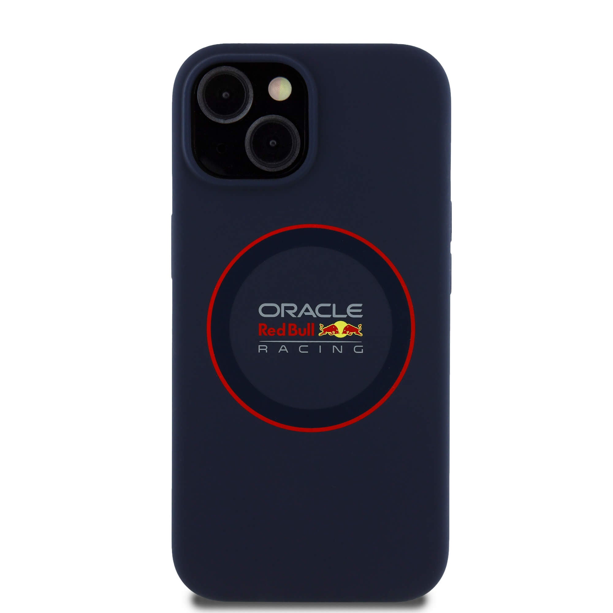 Red Bull iPhone 15 - Silicone Red Ring - MagSafe Σκληρή Θήκη με Πλαίσιο Σιλικόνης - Navy - RBHMP15S24SIILVR