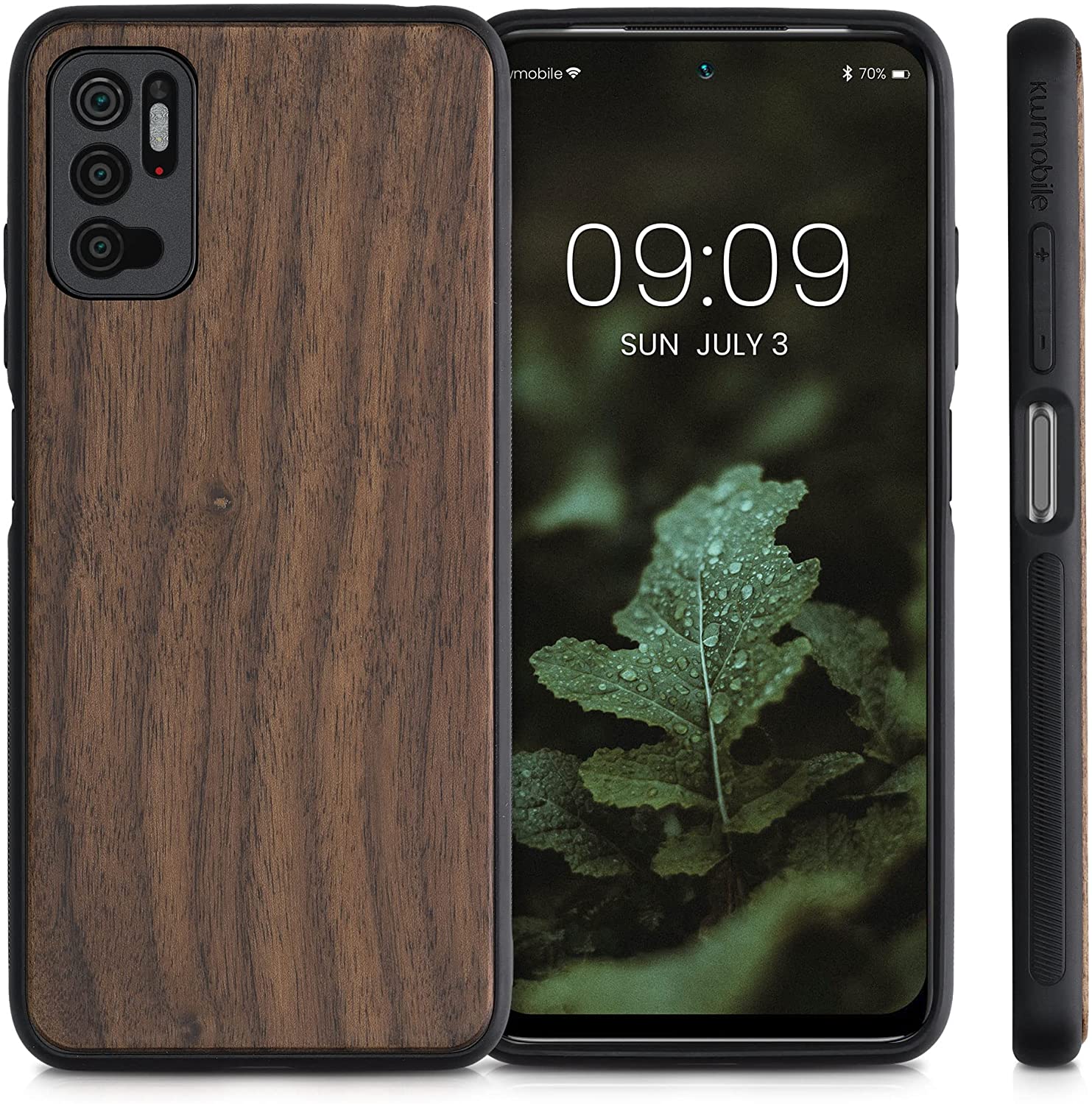 KW Xiaomi Poco M3 Pro 5G Θήκη από Φυσικό Ξύλο - Dark Brown - 56464.18