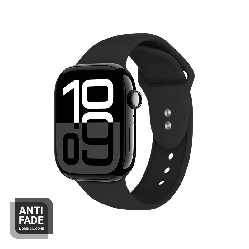 Crong Λουράκι Apple Watch 2/3/4/5/6/7/8/9/10/11 - SE (1/2/3) - 38/40/41/42mm Σιλικόνης - Liquid Strap - Black