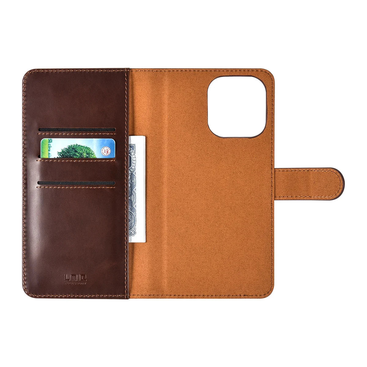 Tuniq iPhone 15 Pro Max - 2 σε 1 - Θήκη Πορτοφόλι από Δερματίνη με Αποσπώμενη Θήκη - Καφέ