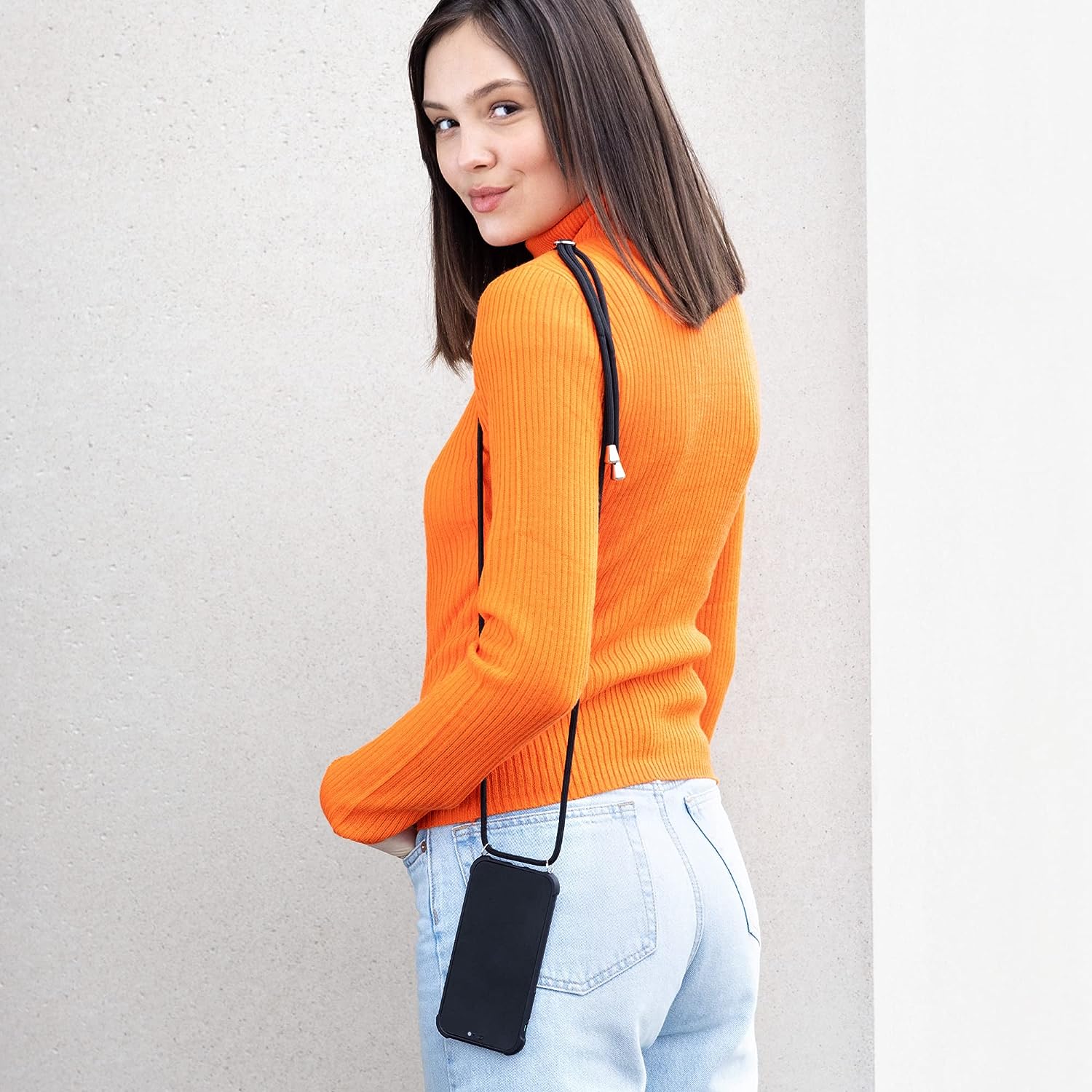 KW Samsung Galaxy A34 5G Θήκη Σιλικόνης TPU με Λουράκι - Fruity Orange - ‎60820.150