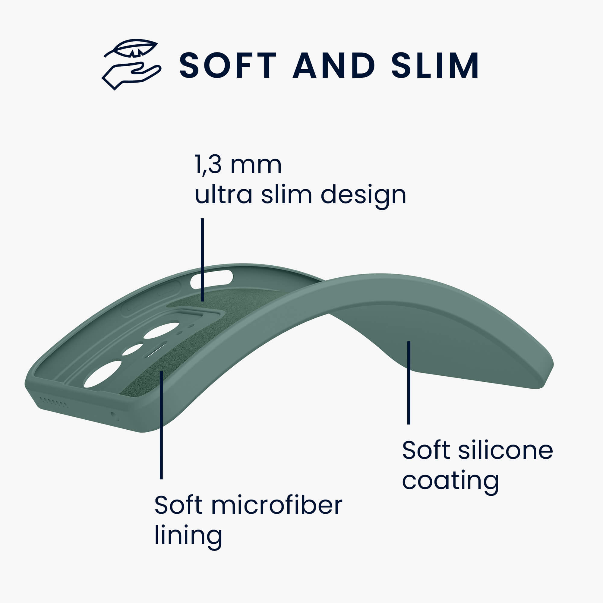 KW Xiaomi 11T / 11T Pro Θήκη Σιλικόνης Rubberized TPU - Forest Green - 56573.166